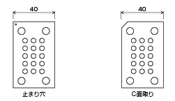 微細穴加工では、検査時間短縮の為に目印を施す